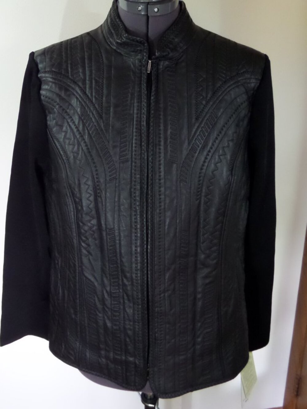 Peter Nygard Women's  Fall Winter Black Leather Swacket   SZ  XL NWT